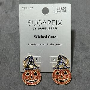 NEW | SUGARFIX by BAUBLEBAR | Wicked Cute Rhinestone Pumpkin Witch Earrings